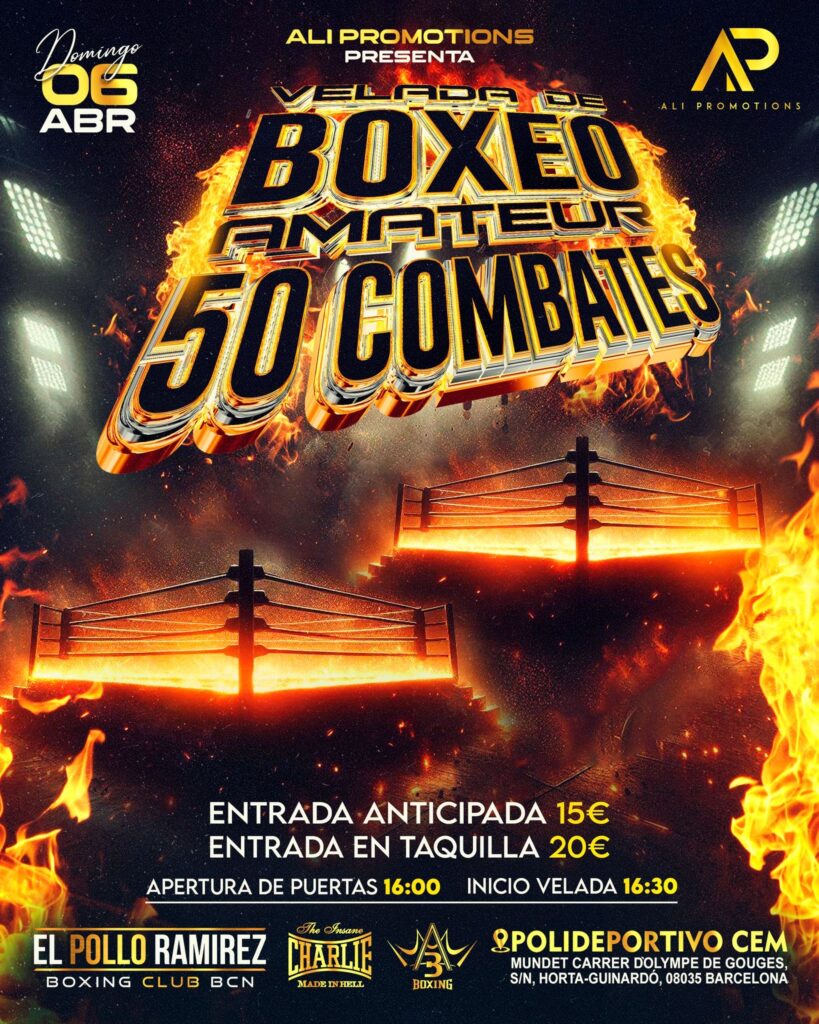 Próxima velada de Boxeo en Polideportivo CEM Mundet: 50 combates amateurs por Ali Promotions 1 velada de 50 combates amateurs
