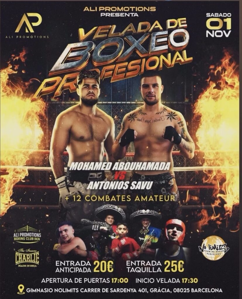 Velada Boxeo 1 de noviembre gimnasio No Limits